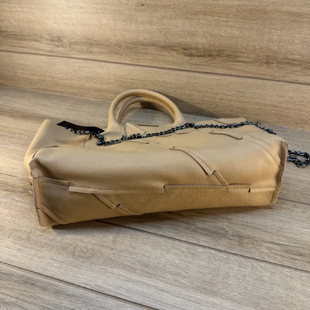 New Fashion Falor 1980 Firenze Camel Brown Italy Soft Leather‎ Chain Handbag